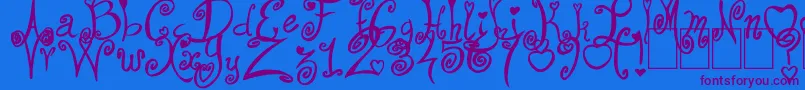 FromMe2You-Schriftart – Violette Schriften auf blauem Hintergrund