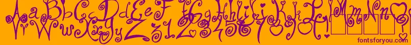 FromMe2You-Schriftart – Violette Schriften auf orangefarbenem Hintergrund