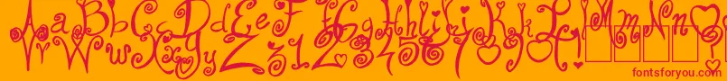 FromMe2You-Schriftart – Rote Schriften auf orangefarbenem Hintergrund