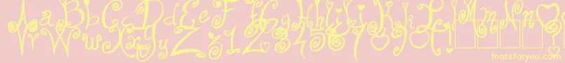 FromMe2You-Schriftart – Gelbe Schriften auf rosa Hintergrund