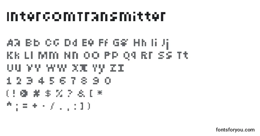 Schriftart IntercomTransmitter – Alphabet, Zahlen, spezielle Symbole