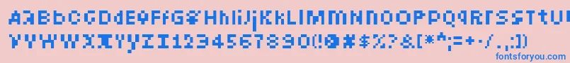 IntercomTransmitterフォントについての詳細 フォントIntercomTransmitter – ピンクの背景に青い文字