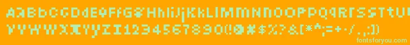 IntercomTransmitter Font – Green Fonts on Orange Background