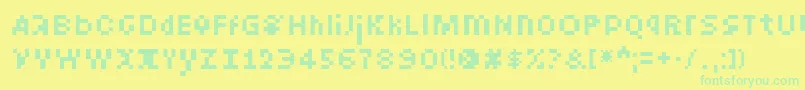 Weitere Informationen zur IntercomTransmitter-Schriftart IntercomTransmitter-Schriftart – Grüne Schriften auf gelbem Hintergrund