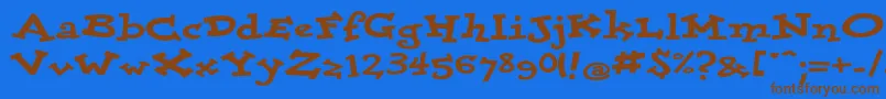 DolorescyrBlack Font – Brown Fonts on Blue Background