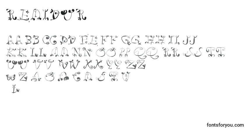 Шрифт Remidur – алфавит, цифры, специальные символы