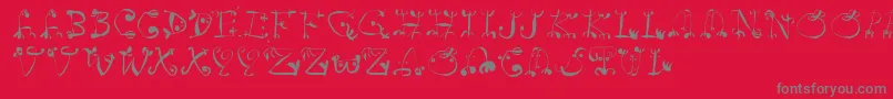 Remidur-fontti – harmaat kirjasimet punaisella taustalla