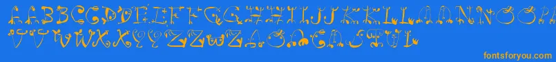 Remidur Font – Orange Fonts on Blue Background