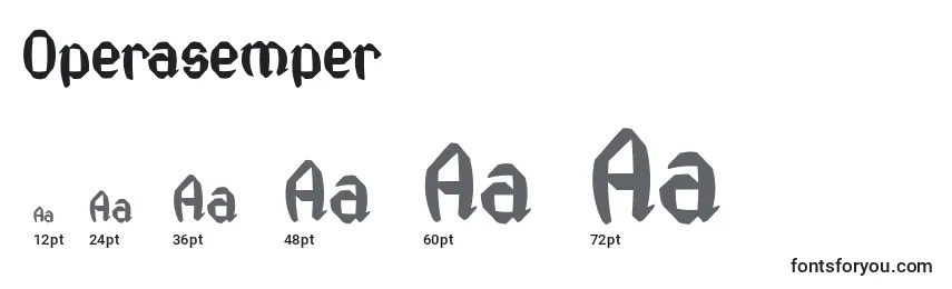 Размеры шрифта Operasemper