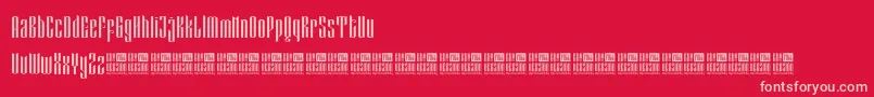 EveagitaLuxuryDemoVersion-Schriftart – Rosa Schriften auf rotem Hintergrund