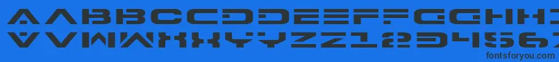 7thServiceExpanded-Schriftart – Schwarze Schriften auf blauem Hintergrund