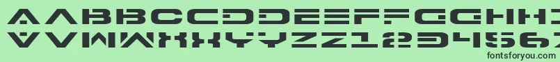 7thServiceExpanded-fontti – mustat fontit vihreällä taustalla