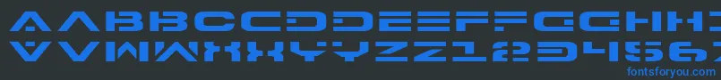 フォント7thServiceExpanded – 黒い背景に青い文字