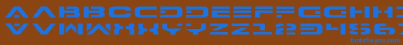 7thServiceExpanded-fontti – siniset fontit ruskealla taustalla