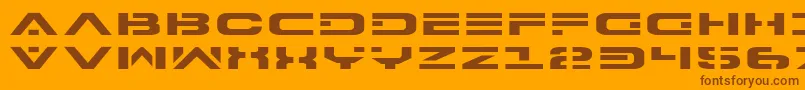 7thServiceExpanded-Schriftart – Braune Schriften auf orangefarbenem Hintergrund