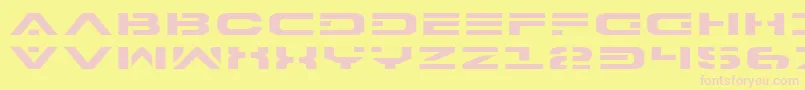 7thServiceExpanded Font – Pink Fonts on Yellow Background