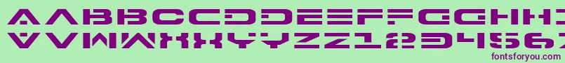 7thServiceExpanded Font – Purple Fonts on Green Background