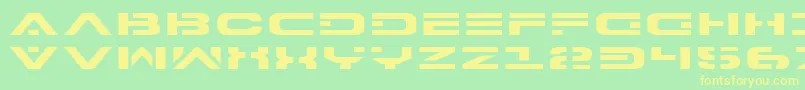 7thServiceExpanded-Schriftart – Gelbe Schriften auf grünem Hintergrund