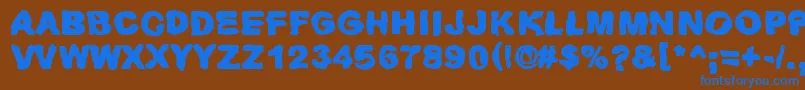 Huhtikuu2 Font – Blue Fonts on Brown Background