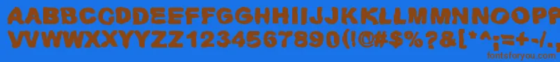 Huhtikuu2 Font – Brown Fonts on Blue Background