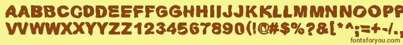 Huhtikuu2 Font – Brown Fonts on Yellow Background