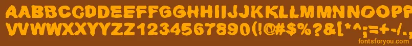 Huhtikuu2 Font – Orange Fonts on Brown Background