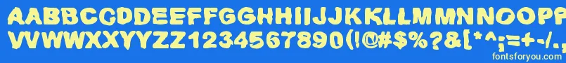 Huhtikuu2 Font – Yellow Fonts on Blue Background