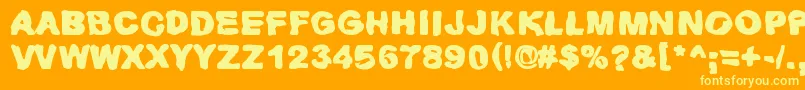Huhtikuu2 Font – Yellow Fonts on Orange Background