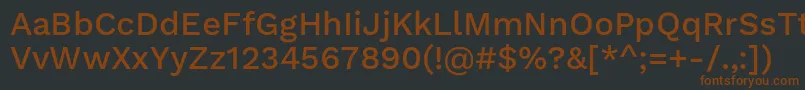 Шрифт WorksansMedium – коричневые шрифты на чёрном фоне