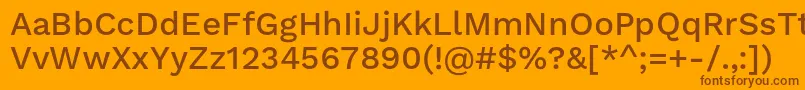フォントWorksansMedium – オレンジの背景に茶色のフォント