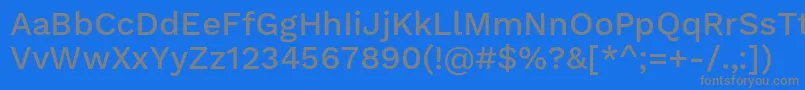 フォントWorksansMedium – 青い背景に灰色の文字