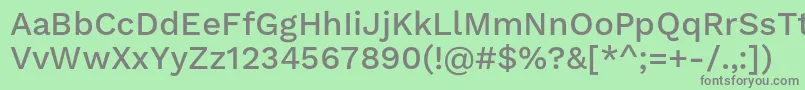 フォントWorksansMedium – 緑の背景に灰色の文字