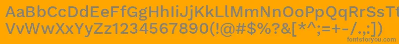 フォントWorksansMedium – オレンジの背景に灰色の文字