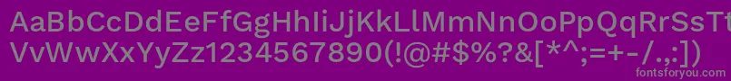フォントWorksansMedium – 紫の背景に灰色の文字