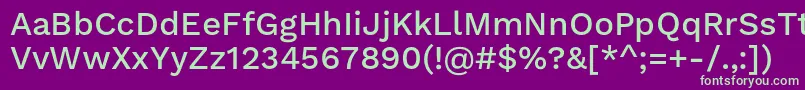 フォントWorksansMedium – 紫の背景に緑のフォント
