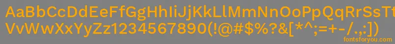 フォントWorksansMedium – オレンジの文字は灰色の背景にあります。