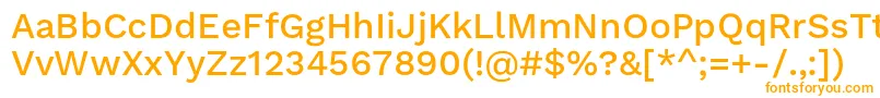 フォントWorksansMedium – 白い背景にオレンジのフォント