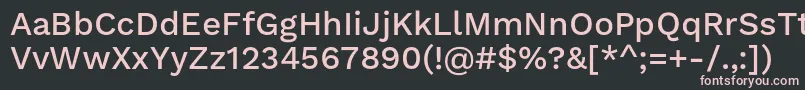 Czcionka WorksansMedium – różowe czcionki na czarnym tle