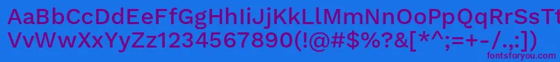 Czcionka WorksansMedium – fioletowe czcionki na niebieskim tle