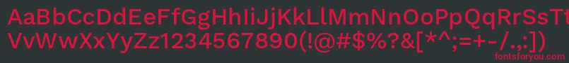 fuente WorksansMedium – Fuentes Rojas Sobre Fondo Negro