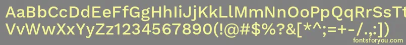Fonte WorksansMedium – fontes amarelas em um fundo cinza