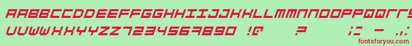 SimplyMonoOblique Font – Red Fonts on Green Background