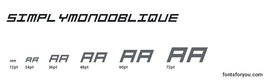SimplyMonoOblique Font Sizes