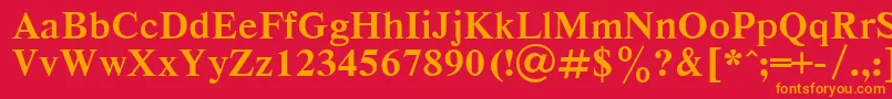 フォントRespectBold – 赤い背景にオレンジの文字