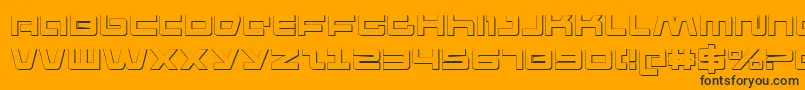 Pulse Rifle 3D-Schriftart – Schwarze Schriften auf orangefarbenem Hintergrund