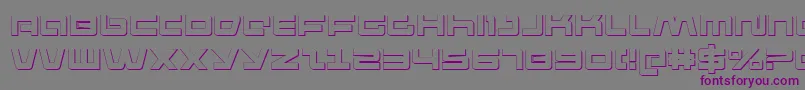 Fonte Pulse Rifle 3D – fontes roxas em um fundo cinza
