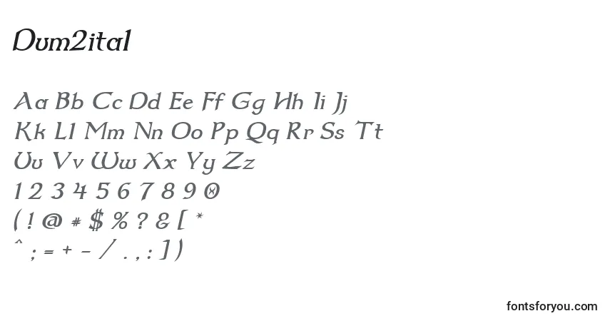 A fonte Dum2ital – alfabeto, números, caracteres especiais