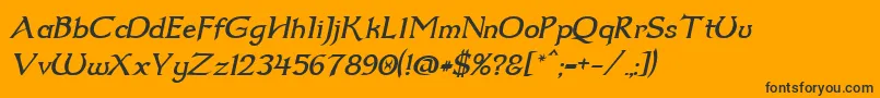 Dum2ital Font – Black Fonts on Orange Background