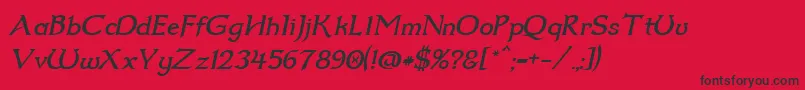 Dum2ital Font – Black Fonts on Red Background