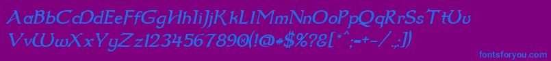 Dum2ital Font – Blue Fonts on Purple Background